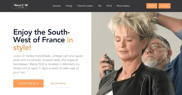 Landing page of project